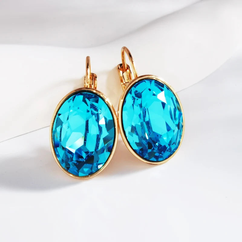 Hoop Earrings with Austrian Crystal Stylish Jewelry Girl Gift