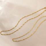 925 Silver Unisex Link Chain Necklace 18K Plated Jewelry