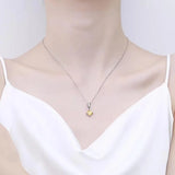 Yellow CZ Pendant Necklace 925 Sterling Silver