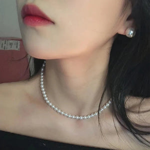 Adjustable Pearls Necklace 4-12mm Lobster Clasp Beaded Necklaces for Women