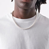 Classic Pearls Necklace Men 6/8/10mm Bead Jewelry Gift