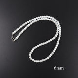 Classic Pearls Necklace Men 6/8/10mm Bead Jewelry Gift