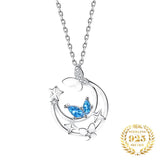 Zircon Stars Butterfly Bracelet Sterling Silver 925 Fine Jewelry Sets
