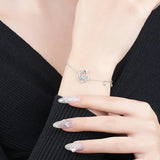 Zircon Stars Butterfly Bracelet Sterling Silver 925 Fine Jewelry Sets