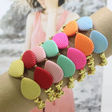 Boho Golden Hematite Bead Chain Bracelet with Colorful Bow Tie