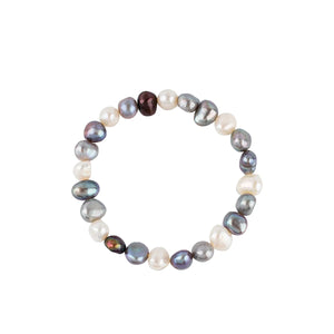 Grey Beaded Pearl Bracelet for Women