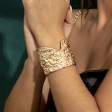 Irregular V Shape Wide Arm Cuff Bangle Open Bangle Bracelet