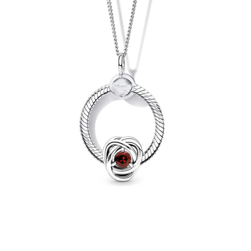 January Eternity Circle Charm Necklace Set DIY Logo Charm Necklaces