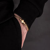 Cross Charm Stainless Steel Hemp Rope Bracelet