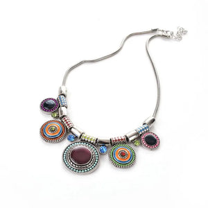 Vintage Gem Choker Necklace Woman Charm Statement Retro Necklaces