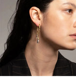 925 Silver Front Back Stick Dangle Earrings Teardrop Women Girl Gift