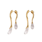 925 Silver Front Back Stick Dangle Earrings Teardrop Women Girl Gift
