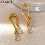 925 Silver Front Back Stick Dangle Earrings Teardrop Women Girl Gift