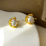 925 Silver Needle Simulated Pearl Earrings for Women