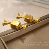 925 Silver Candy Shape Metal Earrings For Women