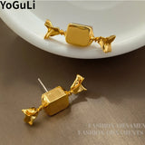 925 Silver Candy Shape Metal Earrings For Women