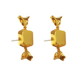925 Silver Candy Shape Metal Earrings For Women