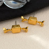 925 Silver Candy Shape Metal Earrings For Women