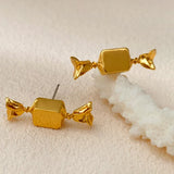 925 Silver Candy Shape Metal Earrings For Women