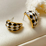 925 Silver Needle Enamel Earrings For Women