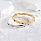 18k Silver Bangle Women Gift Colorful Zircon Stainless Steel Bracelet