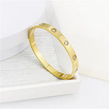 18k Silver Bangle Women Gift Colorful Zircon Stainless Steel Bracelet