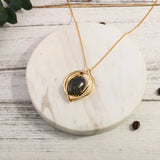 Golden Plated Hollow Out Pendant Necklace