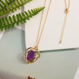 Golden Plated Hollow Out Pendant Necklace