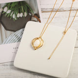 Golden Plated Hollow Out Pendant Necklace