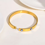 Devil Eye Charm Bracelet, Stainless Steel Cuff Bracelet Gift for Women