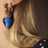 Natural Stone Beads Hoop Earrings For Women