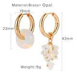 Natural Stone Beads Hoop Earrings For Women