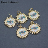 18k Plated Evil Eye Flower Charms Pendants for Earring Necklace Making 20pc