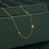 Copper Metal Thin Chain Necklace Small Heart Necklace Lady Gift