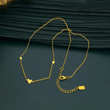 Copper Metal Thin Chain Necklace Small Heart Necklace Lady Gift