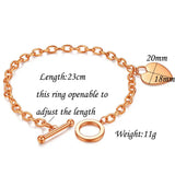 Heart Proverbs Pendant Charm Bracelet Adjustable Steel