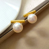 Pearl Stud Earrings 925 Silver Needle for Women