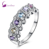 Silver Ring Pink Purple Semi Precious Stone AR2115
