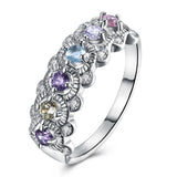 Silver Ring Pink Purple Semi Precious Stone AR2115