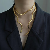 Snake Necklace Personality Soft Metal Necklace For Women