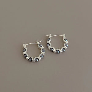 Vintage Simulated Pearl U Shape Earring For Women