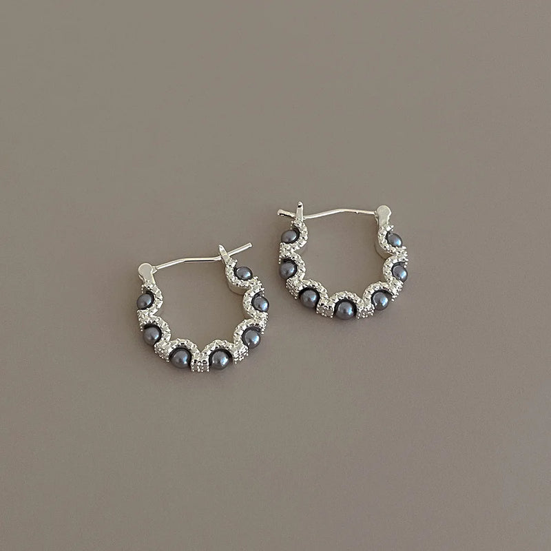 Vintage Simulated Pearl U Shape Earring For Women