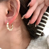 Vintage Simulated Pearl U Shape Earring For Women
