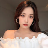 Simulated Pearl Hoop Earrings for Women Girls Wedding Party