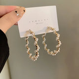 Simulated Pearl Hoop Earrings for Women Girls Wedding Party