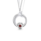 July Eternity Circle Charm Necklace Set For Womens