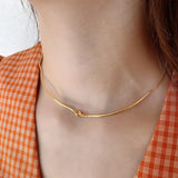 925 Silver Hook Knot Choker Necklace for Women