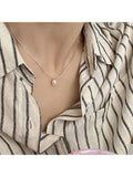 Korea 925 Sterling Silver Pearl Necklace For Women Fine Jewelry