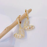 Delicate Heart Earring for Femme Zircon Drop Earrings Fine Jewelry