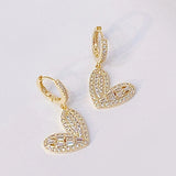 Delicate Heart Earring for Femme Zircon Drop Earrings Fine Jewelry